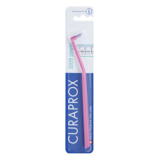 Curaprox Single 1009 Monobundle Toothbrush for Braces, Pink with Blue Bristles