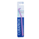 Curaprox Single 1009 Монопучковая зубная щетка для брекетов, фиолетовая с фиолетовой щетиной