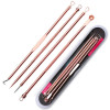 Set of tools for removing acne, blackheads, acne, gold, 4 pcs