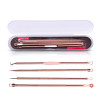 Set of tools for removing acne, blackheads, acne, gold, 4 pcs