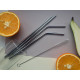 Set of metal tubes for drinks (6 pcs.) + Brush and case