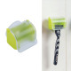 Wall-mounted razor holder with lid, green