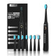 SEAGO SG-958 ultrasonic toothbrush 8 replaceable nozzles, black