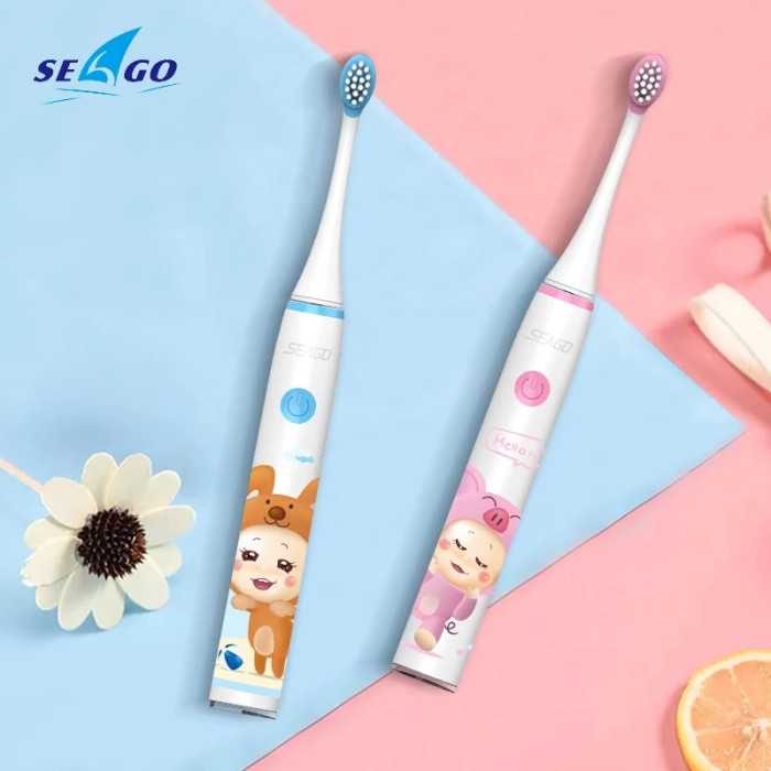 Seago SK3 Pro Wi-Fi звукова зубна щітка для дітей від 6 до 12 років, Рожева