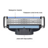 Replaceable razor cartridges Gillette Mach 3, 4 pcs