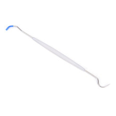 Stainless steel dental probe with plastic handle
