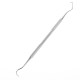 Dental probe with double-sided stainless steel hook