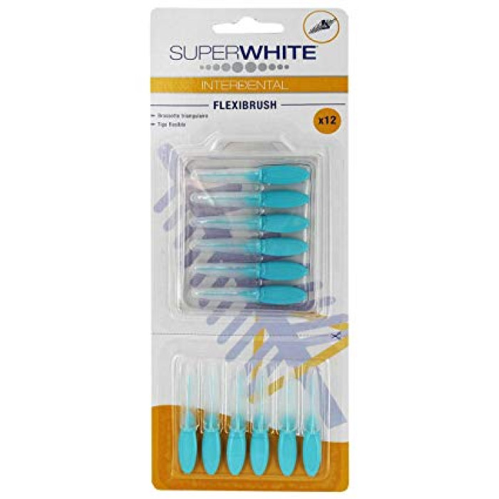 Superwhite Interdental Flexi Brush зубна щітка для очищення міжзубних проміжків, 12 шт + бокс