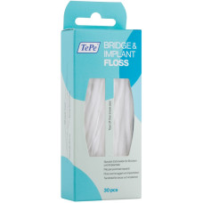 TePe Bridge and Implant Floss спеціальна зубна нитка для чищення імплантантів 30шт