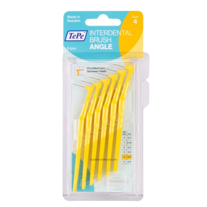 TEPE Interdental Brush Angle 0.7 mm interdental brushes 6 pcs