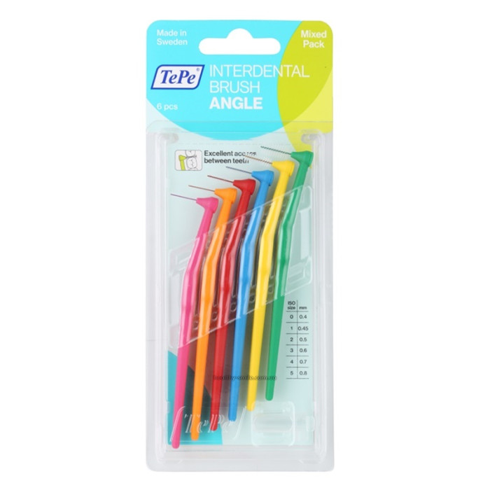 TEPE Interdental Brush Angle Mixed interdental brushes 6 pcs