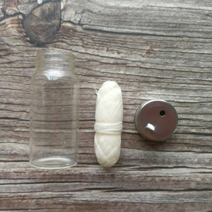 Zero waste еко зубна нитка в скляній баночці, біла 30 м