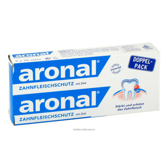 Aronal Toothpaste with vitamin A and zinc, 2x75 ml