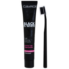 Curaprox Black is White Toothpaste with lemon flavor and toothbrush CS 5460