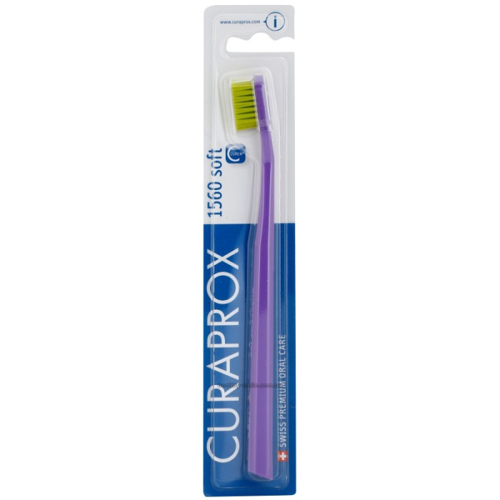 Curaprox CS 1560 Soft Toothbrush, purple with light green bristles