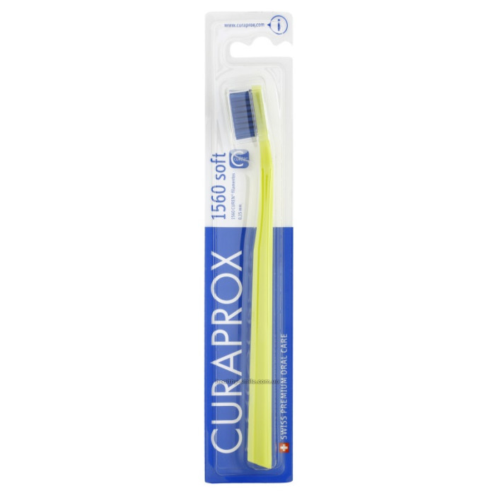 Curaprox CS 1560 Soft Toothbrush, yellow with blue bristles