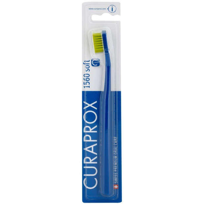 Curaprox CS 1560 Soft Toothbrush, dark blue with light green bristles