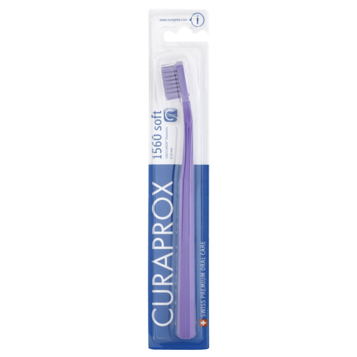 Curaprox CS 1560 Soft Toothbrush, purple with purple bristles