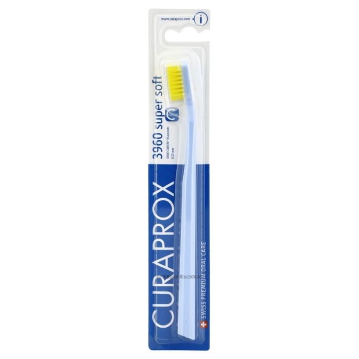 Curaprox CS 3960 Supersoft Toothbrush, light blue with yellow bristles