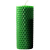 Candle made of colored wax, green, 13 x 4 cm