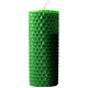Candle made of colored wax, green, 13 x 4 cm