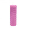 Candle made of colored wax, pink, 13 x 2.5 cm
