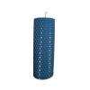 Candle made of colored wax, blue, 13 x 4 cm