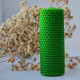 Candle made of colored wax, green, 13 x 4 cm