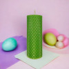 Candle made of colored wax, green, 13 x 4 cm