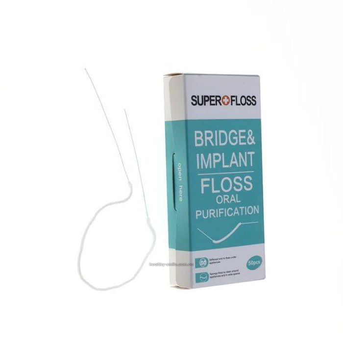 Super Floss Bridge and Implant Зубна нитка суперфлос, 50 шт